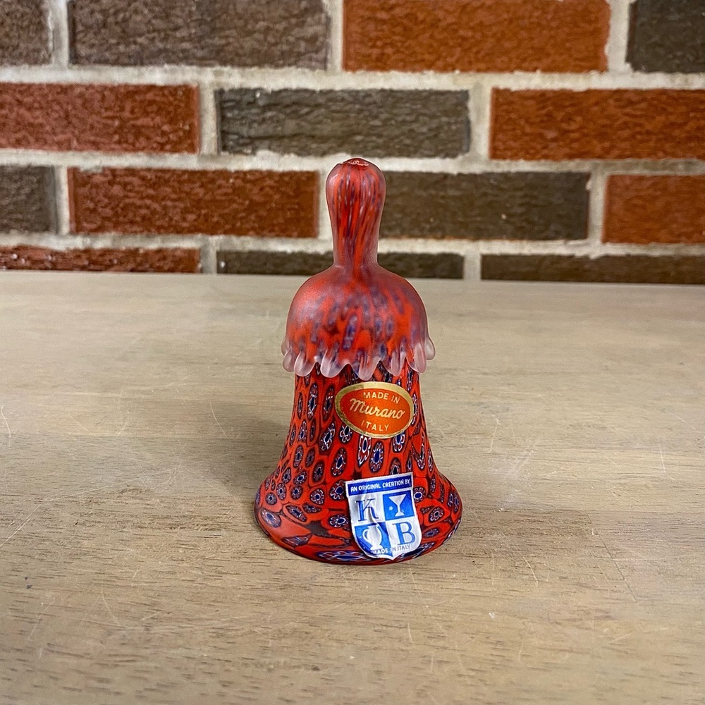 MURANO Glass Millefiori Bell Satin Drip Handle‎ Italy Art
